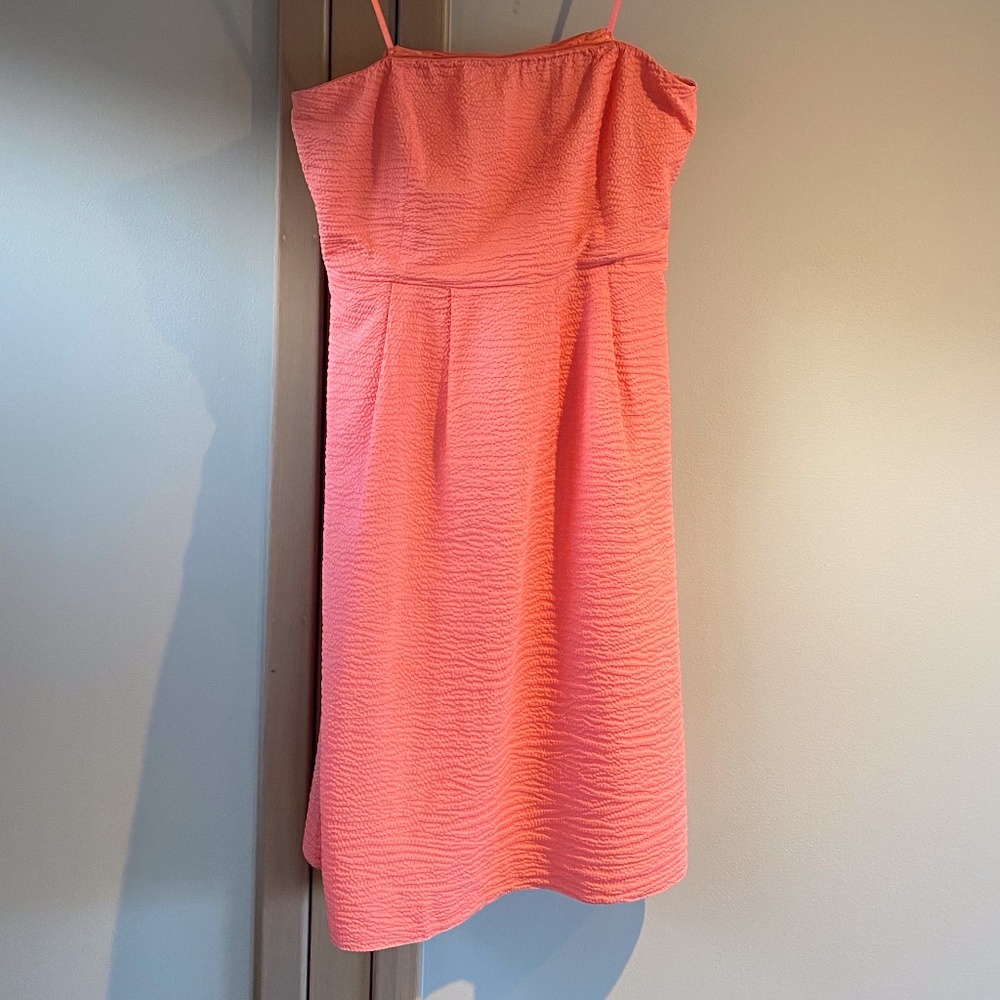 J.Crew Strapless Coral A-line Dress Size 10